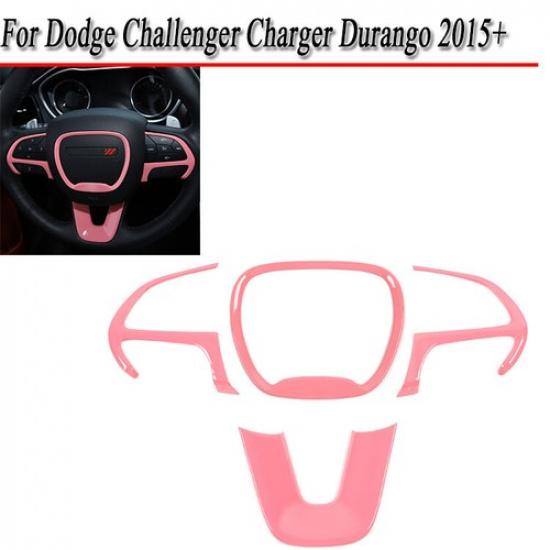 

Pink Console Steering Wheel Frame Cover Trim For Dodge Durango 2014+Charger 15+