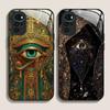Retro Devil Eye Mysterious Totem Tempered Glass Phone Case for Motorola Moto G85 G84 G75 Edge 50 Fusion 40 Neo 30 Pro Hard Cover