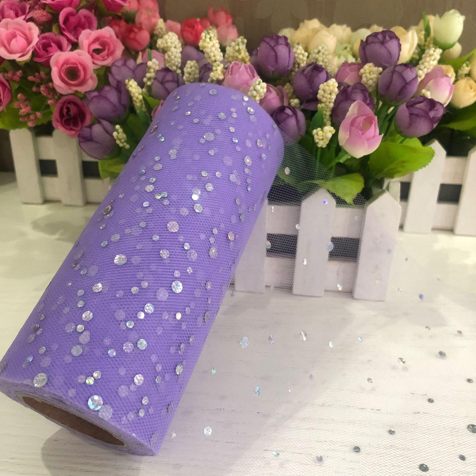 

10 ярдов, тюль с лазерными блестками, рулон органзы, украшение для вечеринки, сделай сам, ткань-пачка, свадебное украшение, швейная сетка, юбка-пачка из органзы, аксессуары светло-фиолетовый