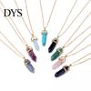 Pendant Necklace Faux Crystal Stone Decorative Chain Metal Women Jewelry Accessories