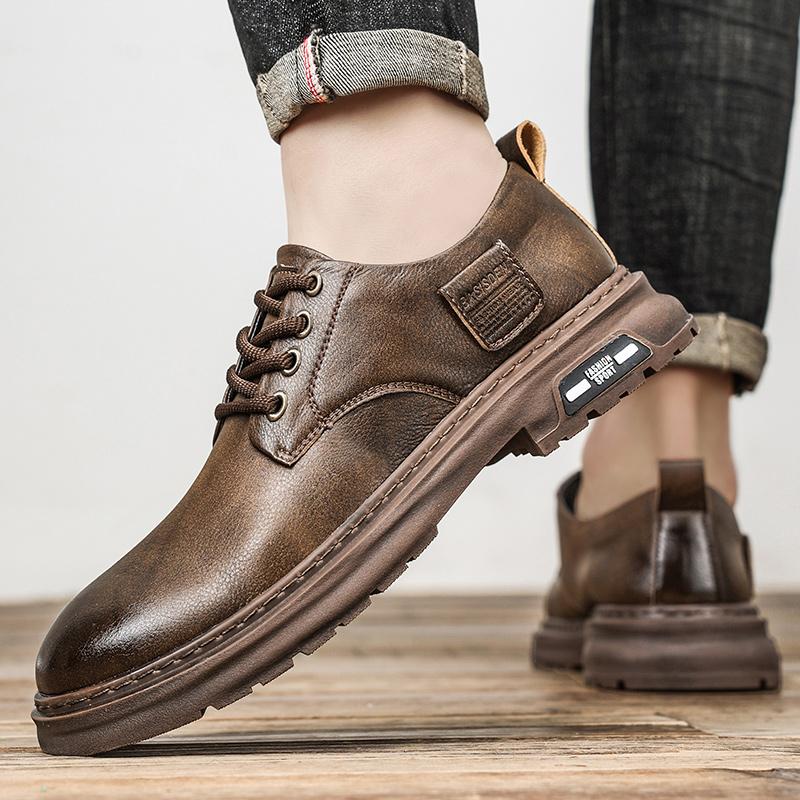 Mode 2024 Klassische Oxford Schuhe Frühling Herbst Herren Leder Freizeitschuhe Luxus Derby Schuhe Schnürschuhe Herren Flats Business Herrenschuhe