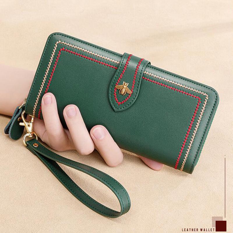 Multi Function Women Wallet Anti RFID Card Holder Large Capacity 6.7inch Phone Long Purse Genuine Leather Clutch Bag