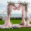 Arco per Matrimoni all'Aperto, Feste in Giardino con Tende di Garza, Sfondo Decorativo Festivo per Soffitto