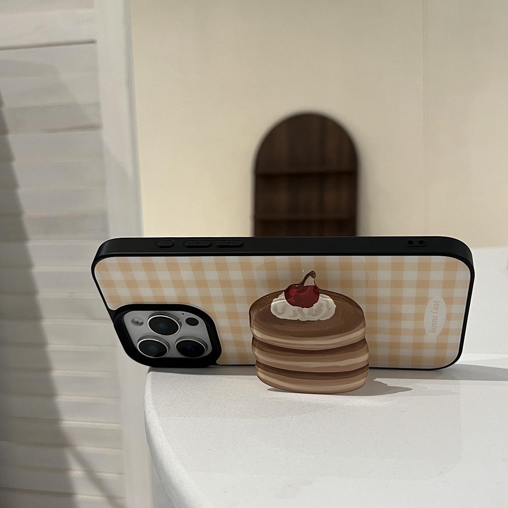Plaid Fruit Stand iPhone 14/16/17 Pro Max Epoxy Retro Couple Phone Case