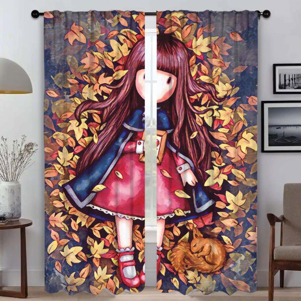 

Kitchen Curtains for Living Room Curtain for Room 2 Panel Santoro Gorjuss S Partition Blinds Home Interior Curtains Shades Child W50xH70cmx2pcs-CL