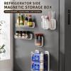 1 ks Magnetický boční úložný box na ledničku Velká kapacita Bez vrtání Kuchyňský organizér Na potravinářskou fólii Držák na náčiní
