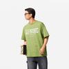 Li Ning Sports Lifestyle Series Striped Letter Round Neck Breathable Versatile Short Sleeve T-Shirt Men Tops Grasshopper-Green AHSV281-9