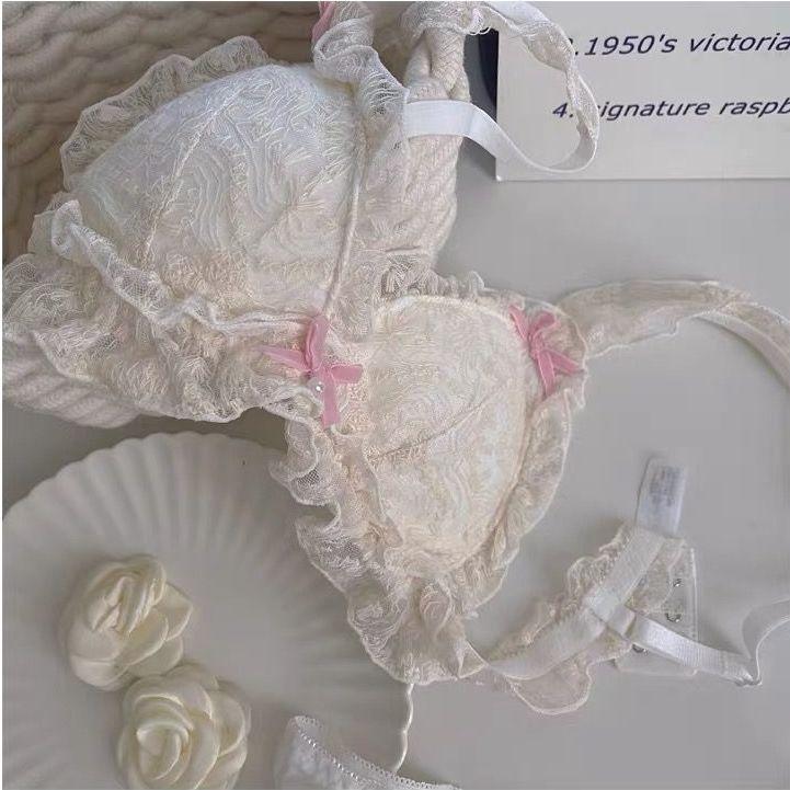 Girls Bras Cute Sweat Lace White Underwear Strap Backless Push Up Bras Inner Tops Underwear Female Lingerie With Pad