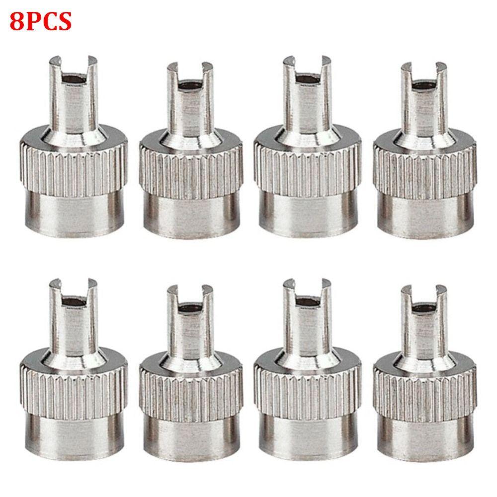 8pcs Copper Valve Stem Caps Nickel Plated Brass Dustproof Tire Valve Caps Seal Nipple Caps Cover for Car Motorcycle Valve Stems 1