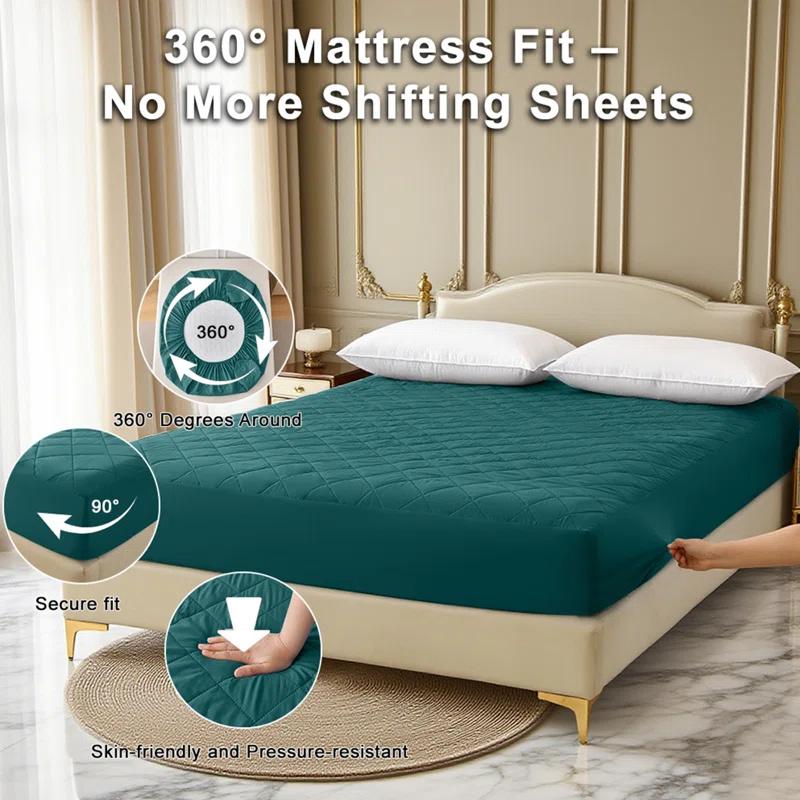 Protège-matelas imperméable Drap-housse, 1 pièce seulement, Résistant à la poussière et aux taches, Isolation de l'urine, Sans taies d'oreiller, Linge de lit minimaliste