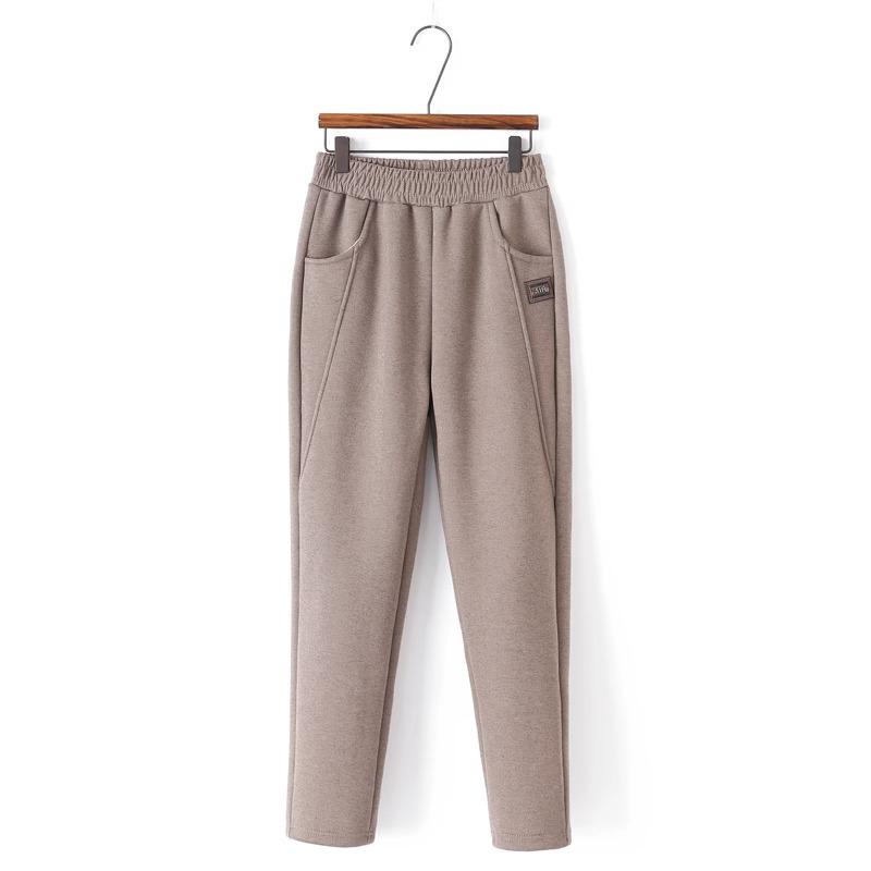 Women's Fleece-Lined Harem Pants for Spring, Autumn, and Winter – Ideal for Middle-Aged and Elderly