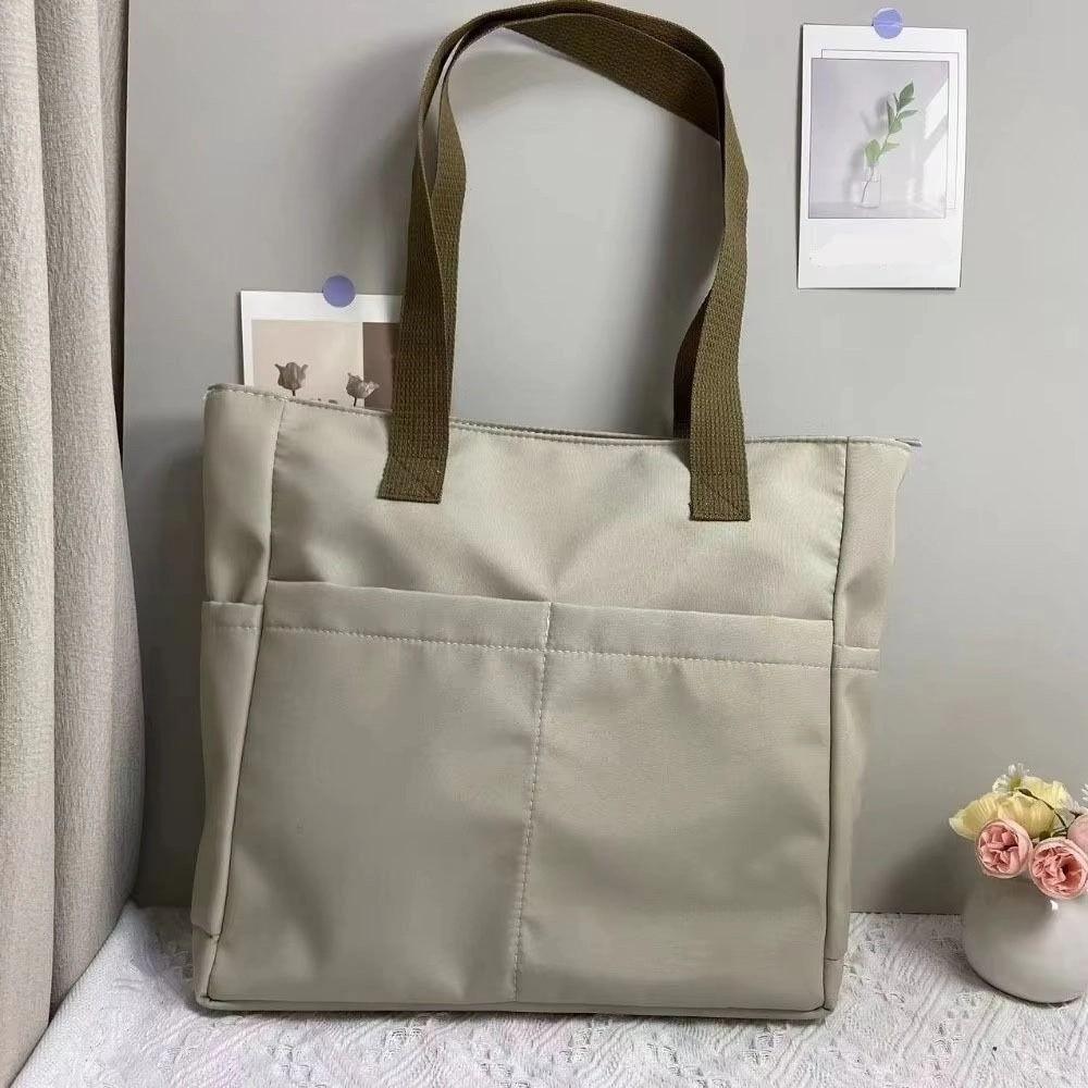 Canvas Shoulder Bag Large Capacity Waterproof Casual Sport Street Bag Japanese Multi-pocket Fashion Cross Body Bag Women