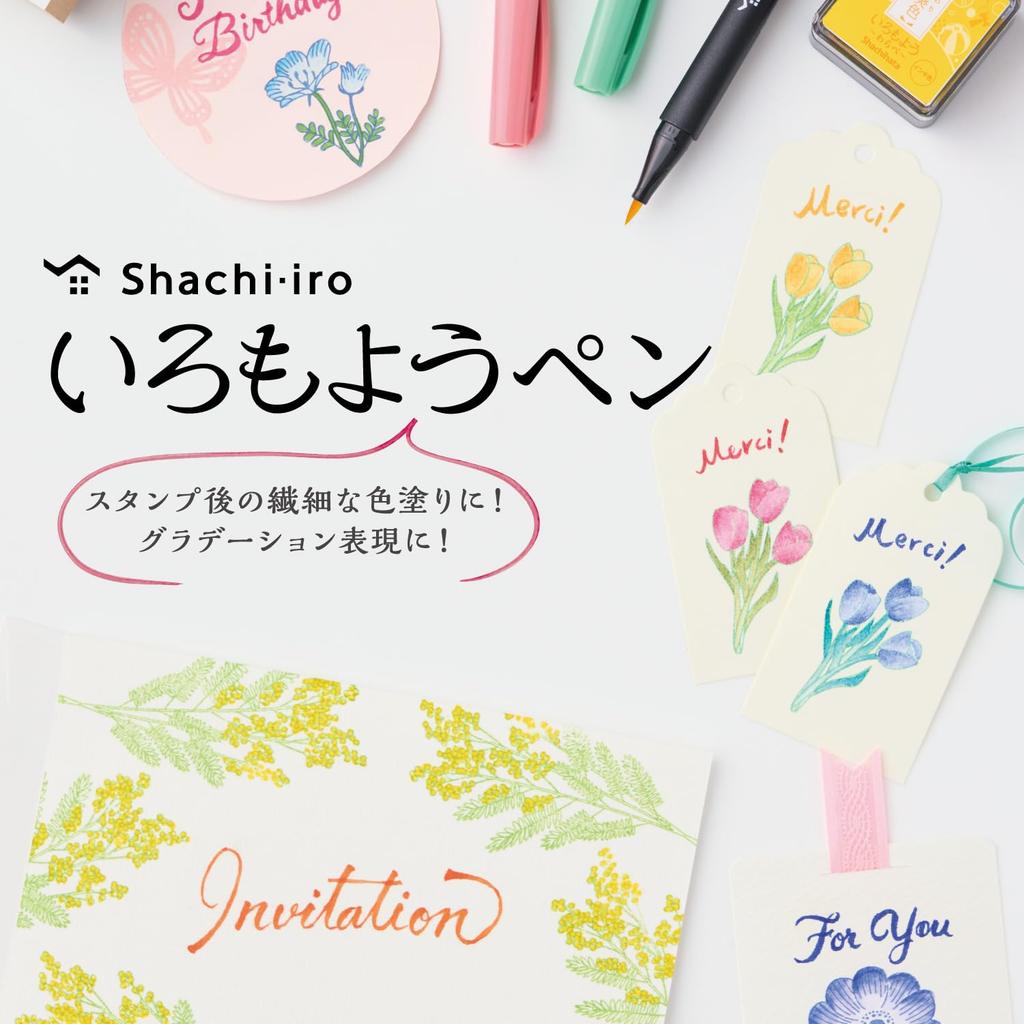 Shachihata Color Brush und Iromoyo Set von Sayaka Stiften auf Wasserbasis, Stifte, Stifte, Stifte, 6, (KPFS-F/6S1)