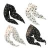 Elegant Black White Butterfly Pattern Headscarf Scarf Modifiable Hat For Daily Use