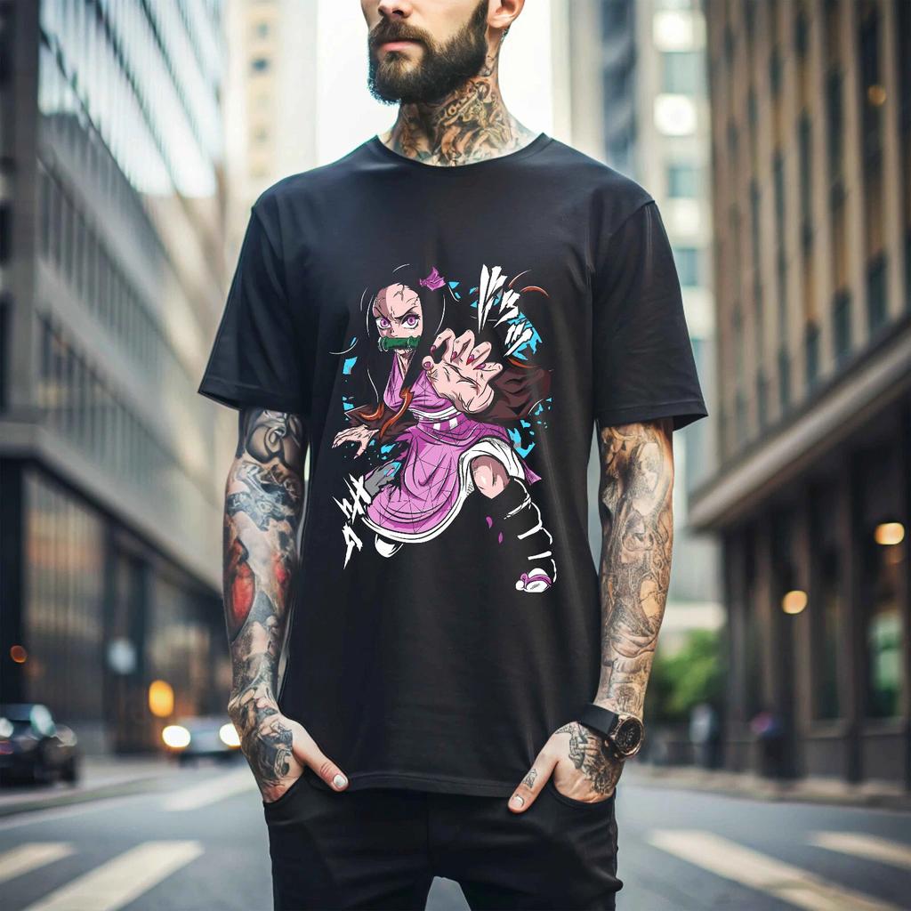 Nezuko T-Shirt Demon Killer Kimetsu No Yaiba Anime Mitsuri Kanroji Men's T-Shirt Summer New Men's and Women's Streetwear