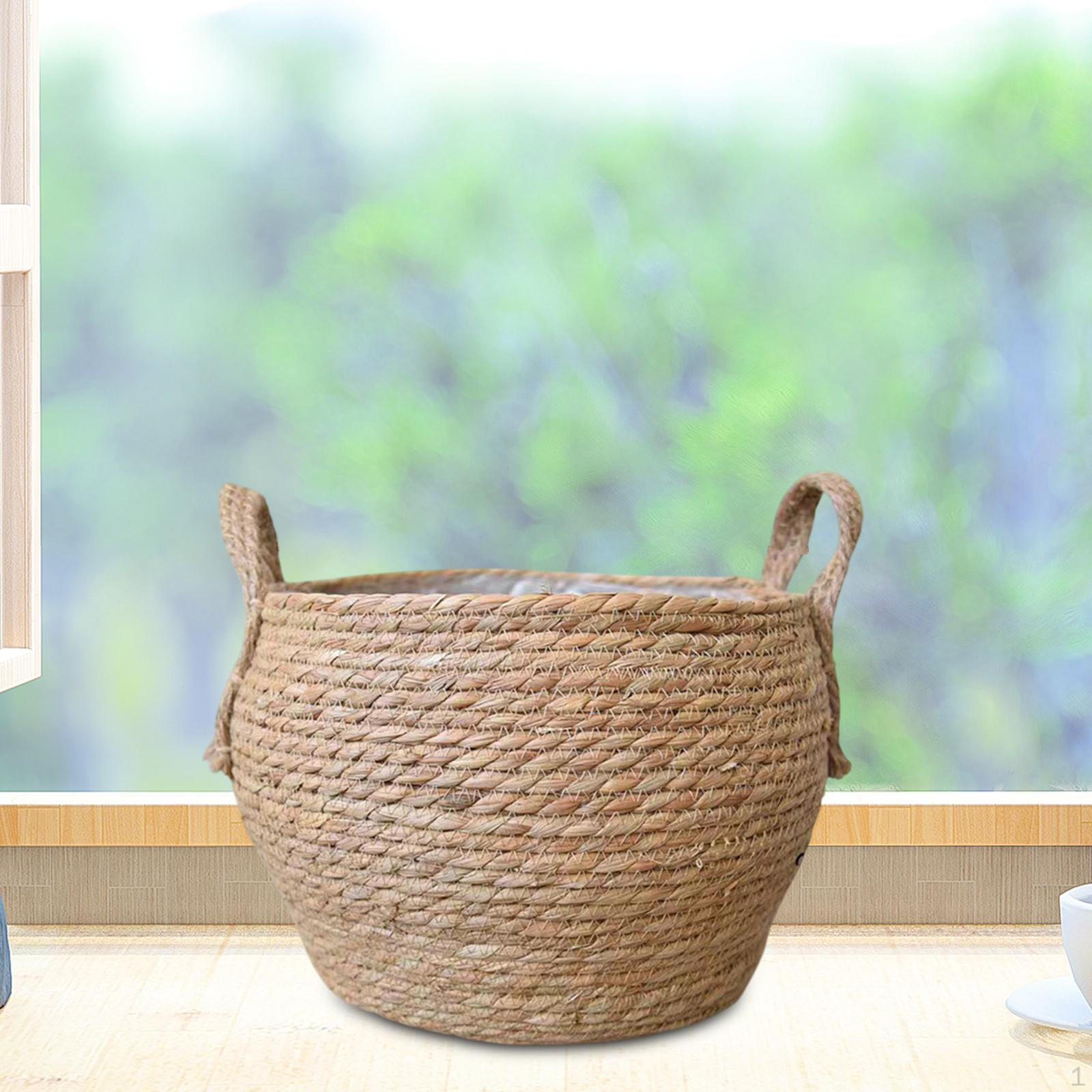 

Плетеная корзина для цветов, крышка цветочного горшка, дисплей, декоративная упаковка, органайзер для хранения растений 29x29x25cm