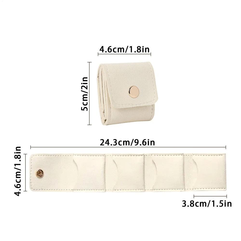 Travel Jewelry Bag Small Jewelry Travel Case Trendy Foldable Divided Case with Buckle for Airplane Beach Vacation Honeymoon