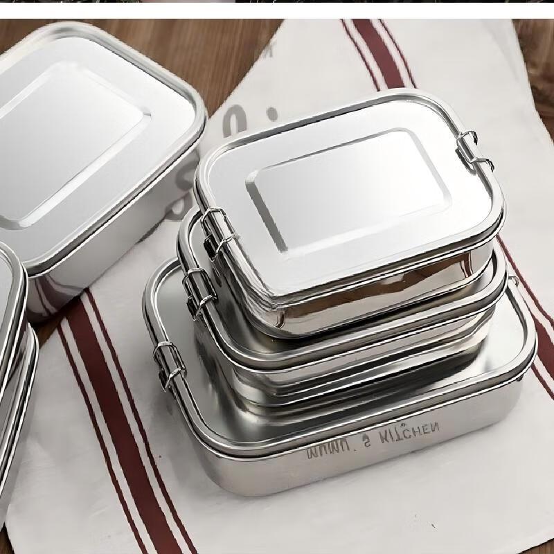 

ZISIZ 304 Stainless Steel 3-Compartment Leak-Proof Lunch Box