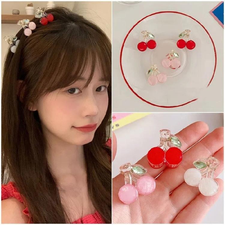 10PCS Cherry Themed Hair Claw Clip Fashionable Acrylic Claw Clip for Girls and Women Fruit Theme Braid Clip for Kids