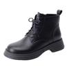New Soft Leather Medium Tube Martin Boots Women's Autumn and Winter Velvet Platform Casual Short Boots Single Boots Women