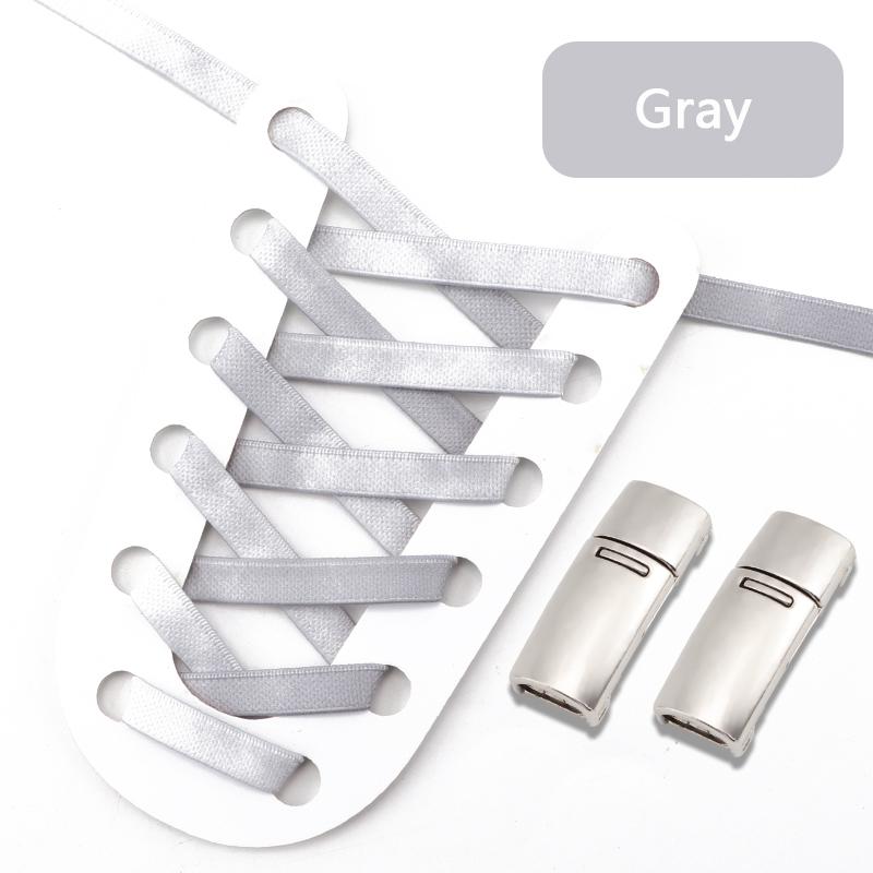 1 Pair No Tie Shoelaces Magnetic Metal Lock Elastic Shoe Laces Colorful Flat Leisure for Men and Women Lazy Shoelace Accessories