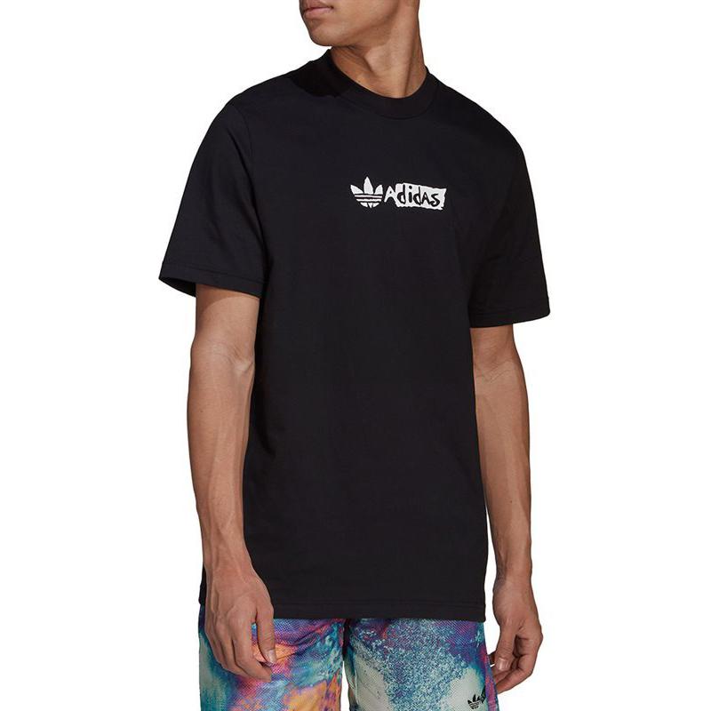 adidas Originals Trefoil Solid Color Logo Sports Short Sleeve T-Shirt Men Tops Black HT1657