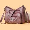 Mehrschichtige Damen Vielseitige Modische Große Kapazität Mittelalterliche Ein-Schulter Crossbody-Tasche