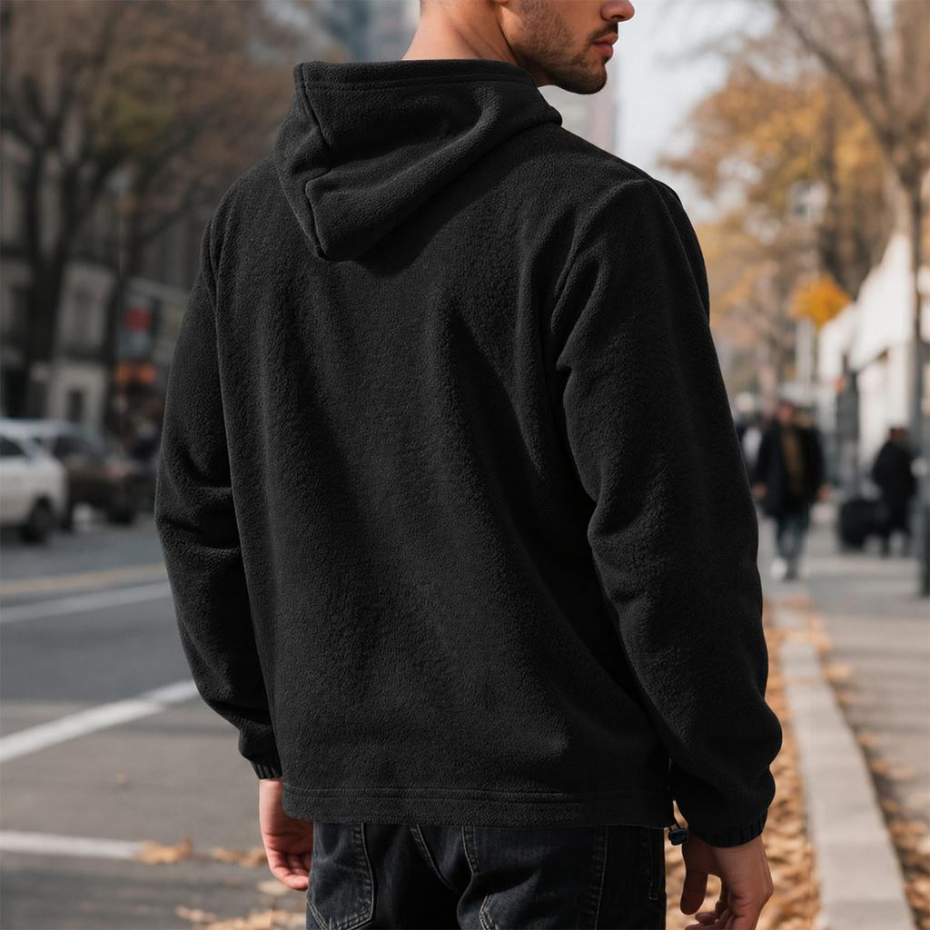Men's Color Hoodie with Patch Pocket Long Sleeve Casual Athletic Sweatshirt