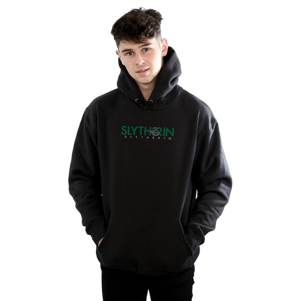 Harry Potter Mens Slytherin Text Hoodie