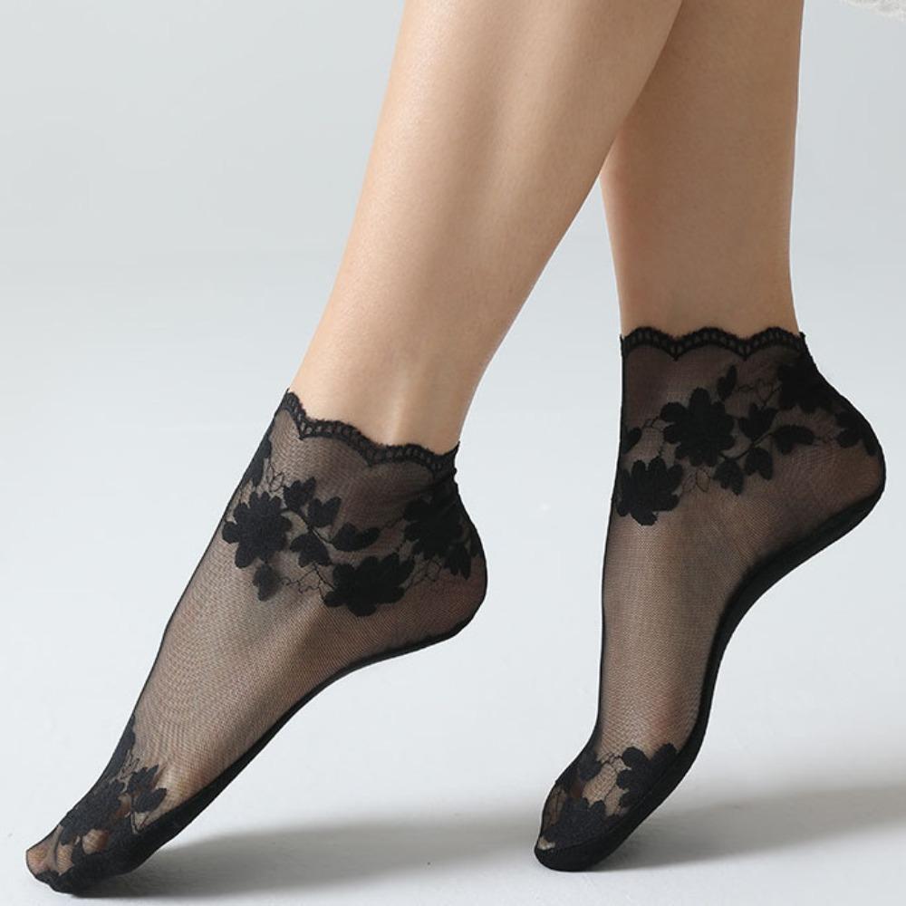 Non-slip Lace Socks Breathable Cotton Hosiery 2024 Boat Socks  Women