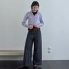 Elssibeui Pocket Wide Cotton Pants_Charcoal