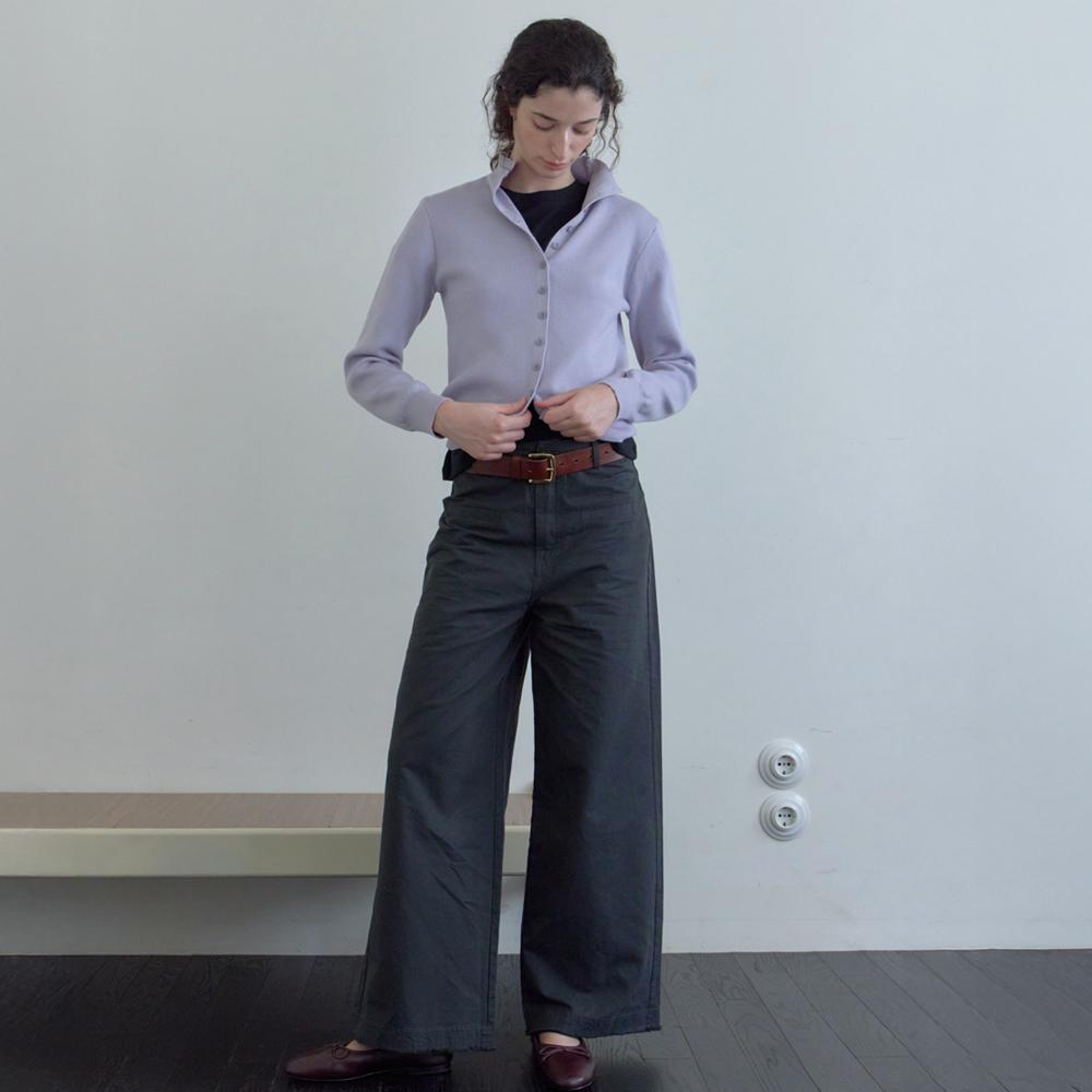 Elssibeui Pocket Wide Cotton Pants_Charcoal