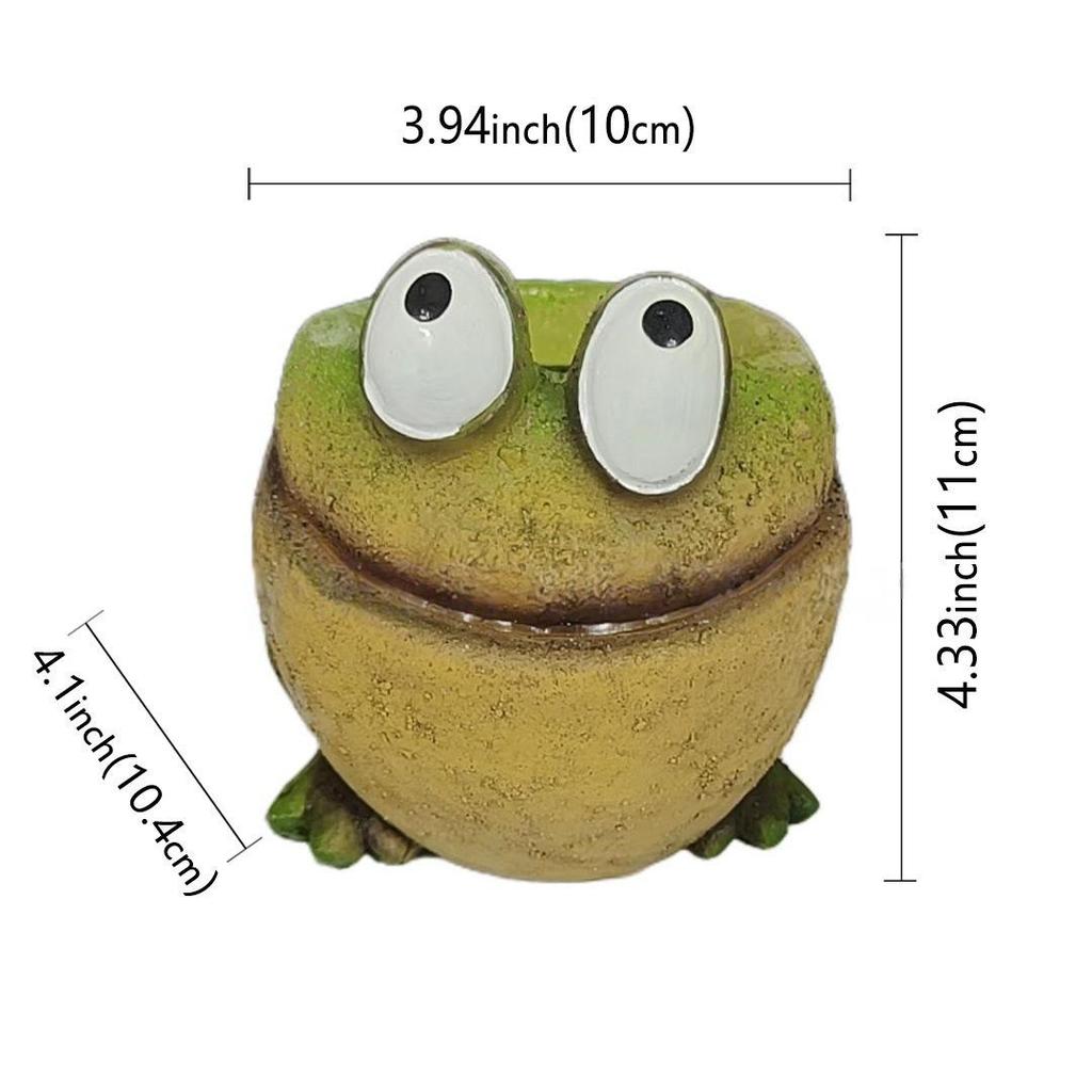 Ghiveci de Flori din Rășină Broscuță Retro cu Ochi Mari Ornament de Grădină