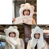 Polyester Winter Knit Hat With Earmuff And Scarf For Girls And Teens