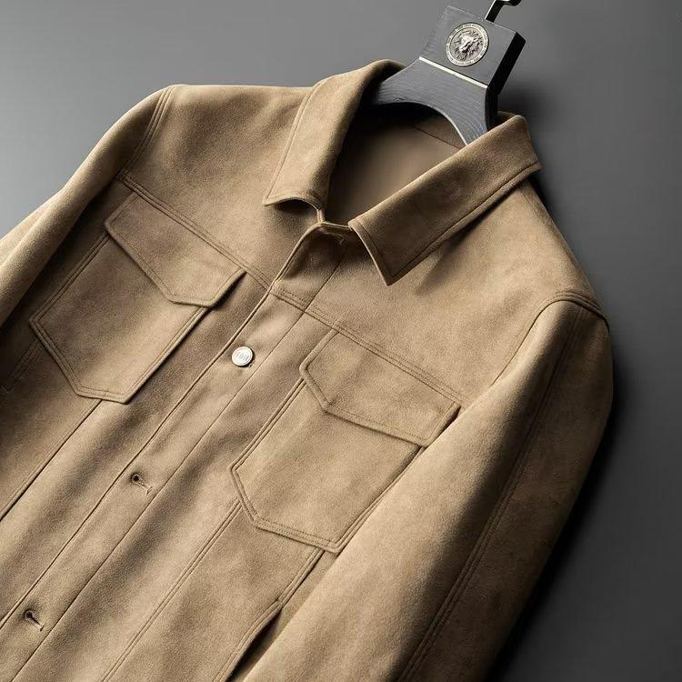 2023 Men's Suede Casual Jacket: Trendy, High-End, Stylish Spring & Autumn Attire