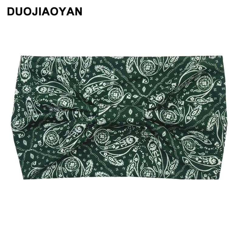 Knot Headband, Color Blocked Pattern Printed Sports Headband, Fashionable Polka Dot Wide Edge Elastic Headband