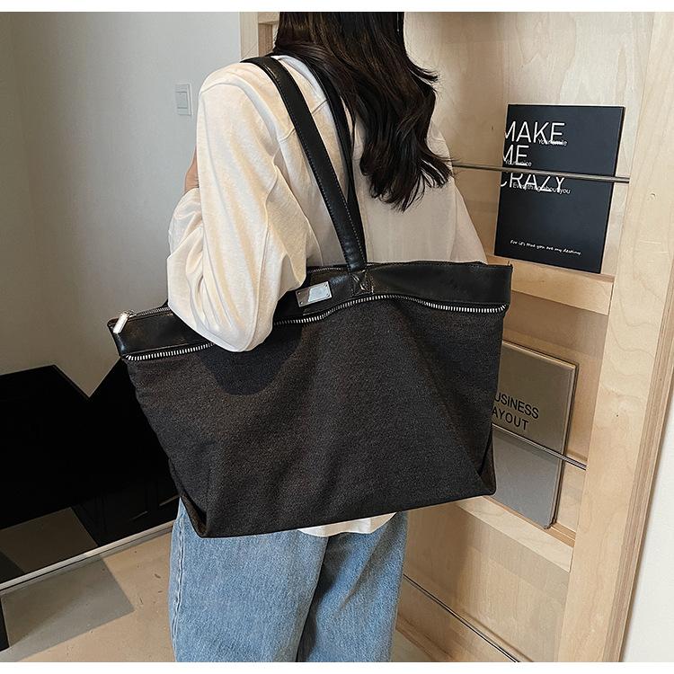 Denim Tote Bag Spring New Fashion Casual Large Capacity Shoulder Bag High Sense Armpit Bag