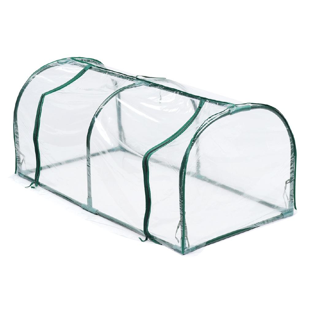 Außenpflanzenabdeckung Rahmen Abnehmbar Stahl Reißverschluss Garten Gewächshaus PVC Warm Garten Haushalt Pflanzen Gewächshausabdeckung