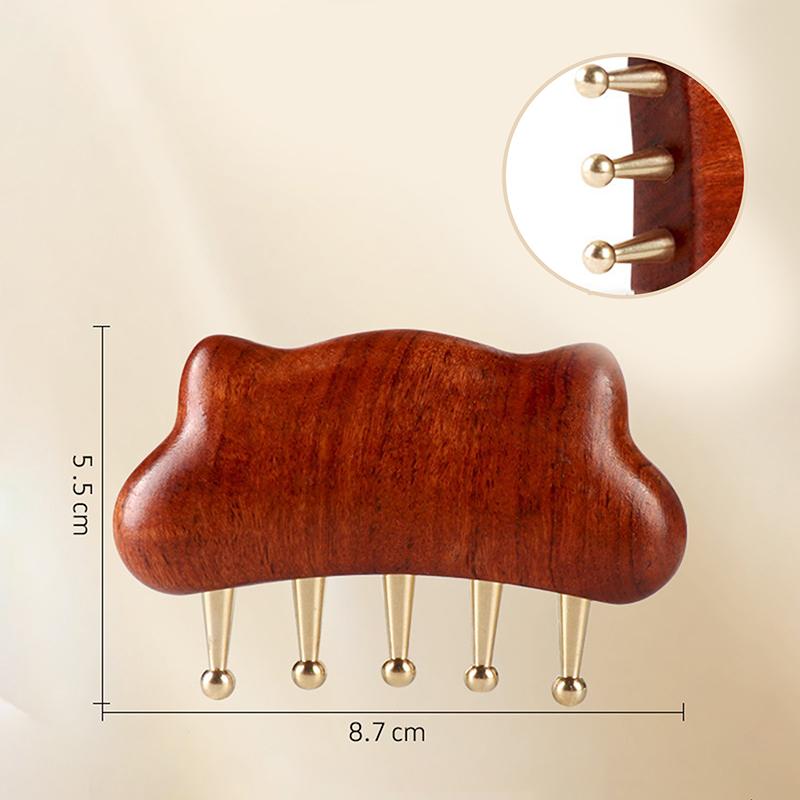 Sandalwood Lotus Seedpod Shape Gua Sha Facial Massage Tool Physiotherapy Massager for Face And Eye Skin Care