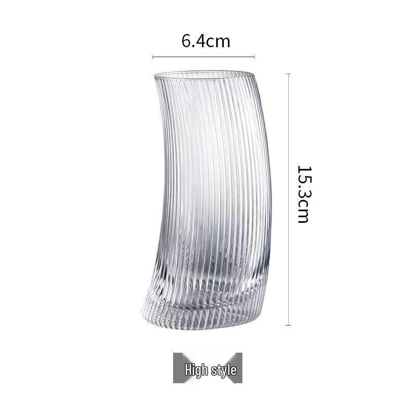

Wutuo Creative Striped Crescent Glass Tumbler