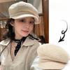 Black Beret New Style Women's Large Head Circumference Versatile Trendy Face Small Newsboy Hat Painter Hat