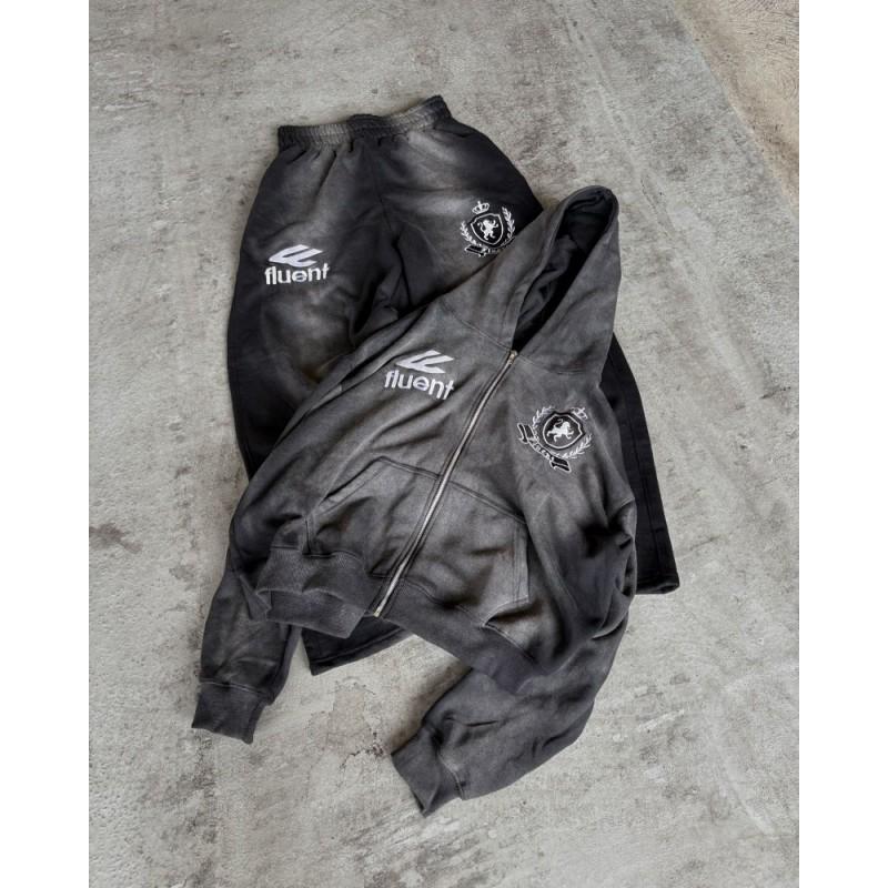 Completo con Felpa con Zip e Pantaloni della Tuta Vintage Y2K - Streetwear Hip Hop per Adolescenti