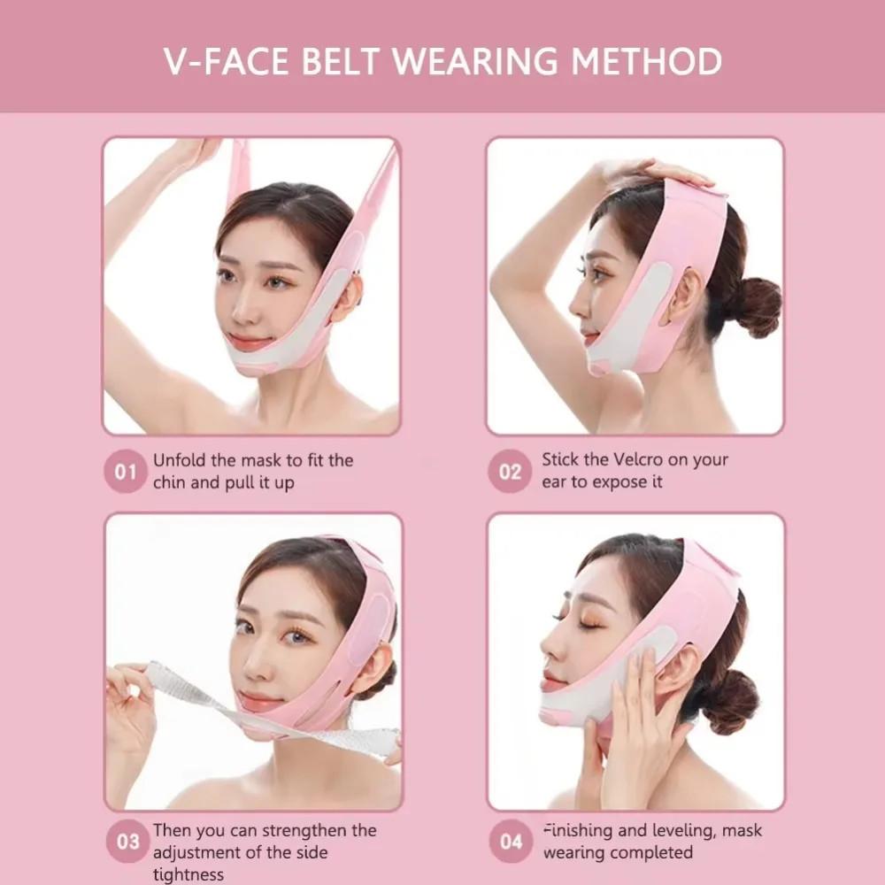 Bandage Elastique Amincissant pour le Visage Ceinture de Lifting Facial V Line Shaper pour le Visage Réduit le Double Menton Anti-Rides Outil de Beauté pour Soin de la Peau
