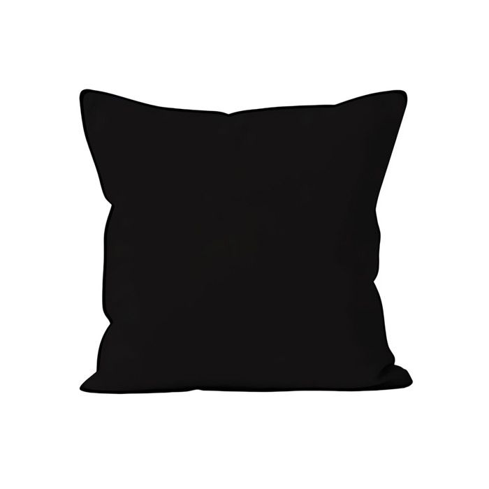 Washed Microfiber Cushion 40x40 Cm BOHEME Black, by Soleil d'Ocre