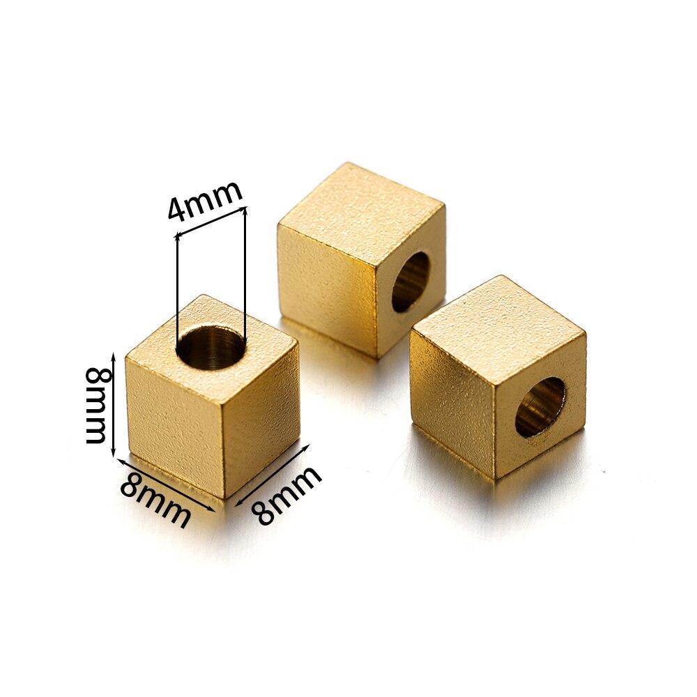 20Pcs/Lot Stainless Steel Square Beads Cuboid Loose Spacer Beads for DIY Bracelet Necklace Jewelry Making Accessories