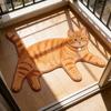 Non Slip Cat Floor Mat Absorbent Bedside Carpet Room Accessory Cat Shaped Rug  Bathroom