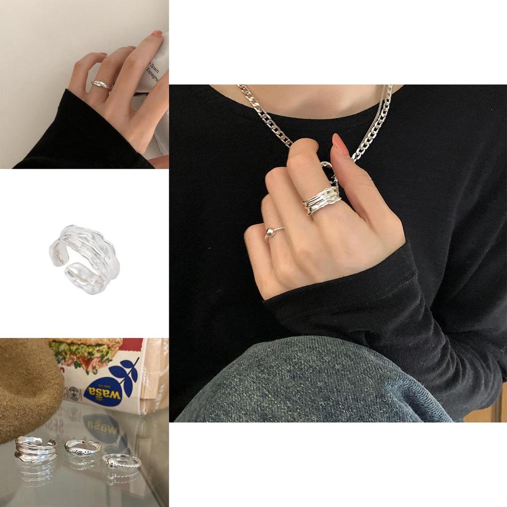 Unique Korean Style Smiley Face Geometric Open Adjustable Ring For Women Fashion