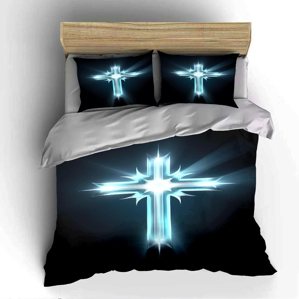 Luminous Cross Pattern Bedding Set Bedding set (1 duvet cover, 2 pillowcases, duvet not included)