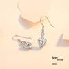Elegant Heart-Shaped Pure Silver 999 Earrings for Women - Fashionable, High-End, Luxurious Pendant Ornaments