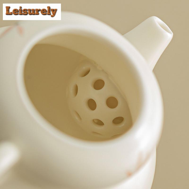 120ml Orchid Wind Chime Gourd Ceramic Teapot Zen Tea Infuser Pot Tea Soaking Kettle With Strainer Kung Fu Tea Ceremony Ornaments